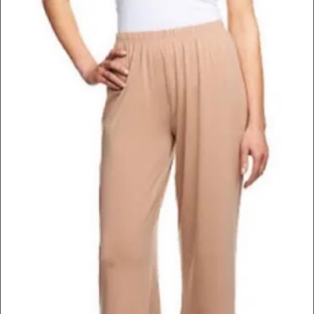 NWT Bob Mackie Tan Wide leg Pull on Pants 1XP